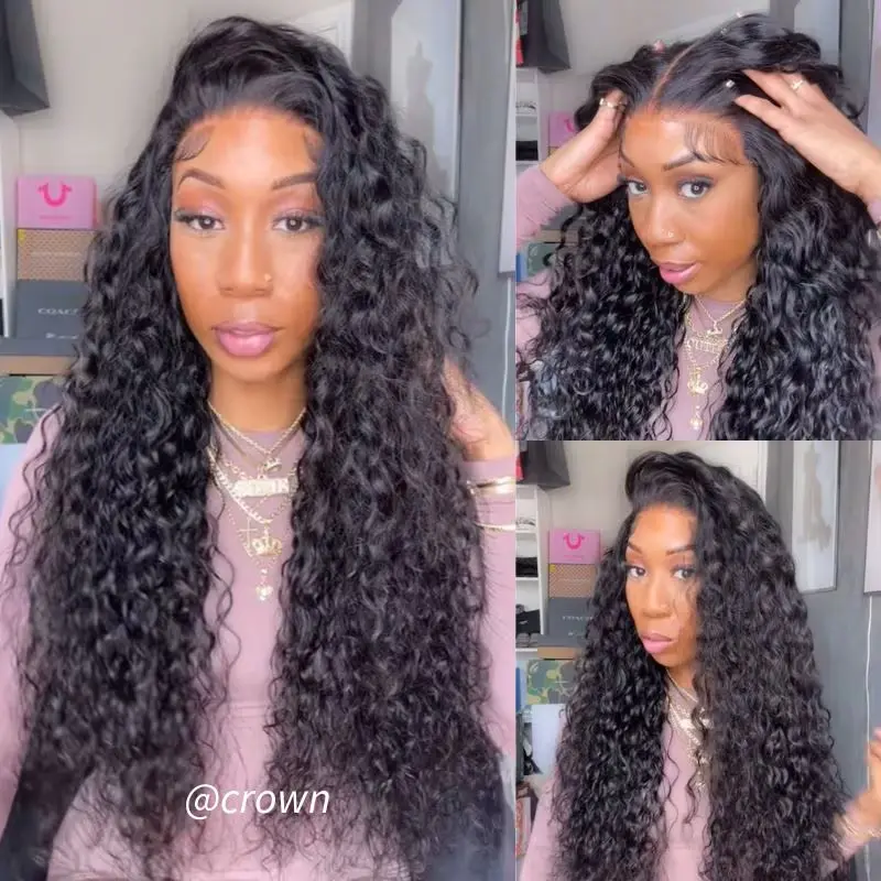 Beautyforever @Crownmecutie Human hair lace front wigs Byebye Knots Wig 7x5 and 13x4 Pre Cut Lace Water Wave Glueless Wig