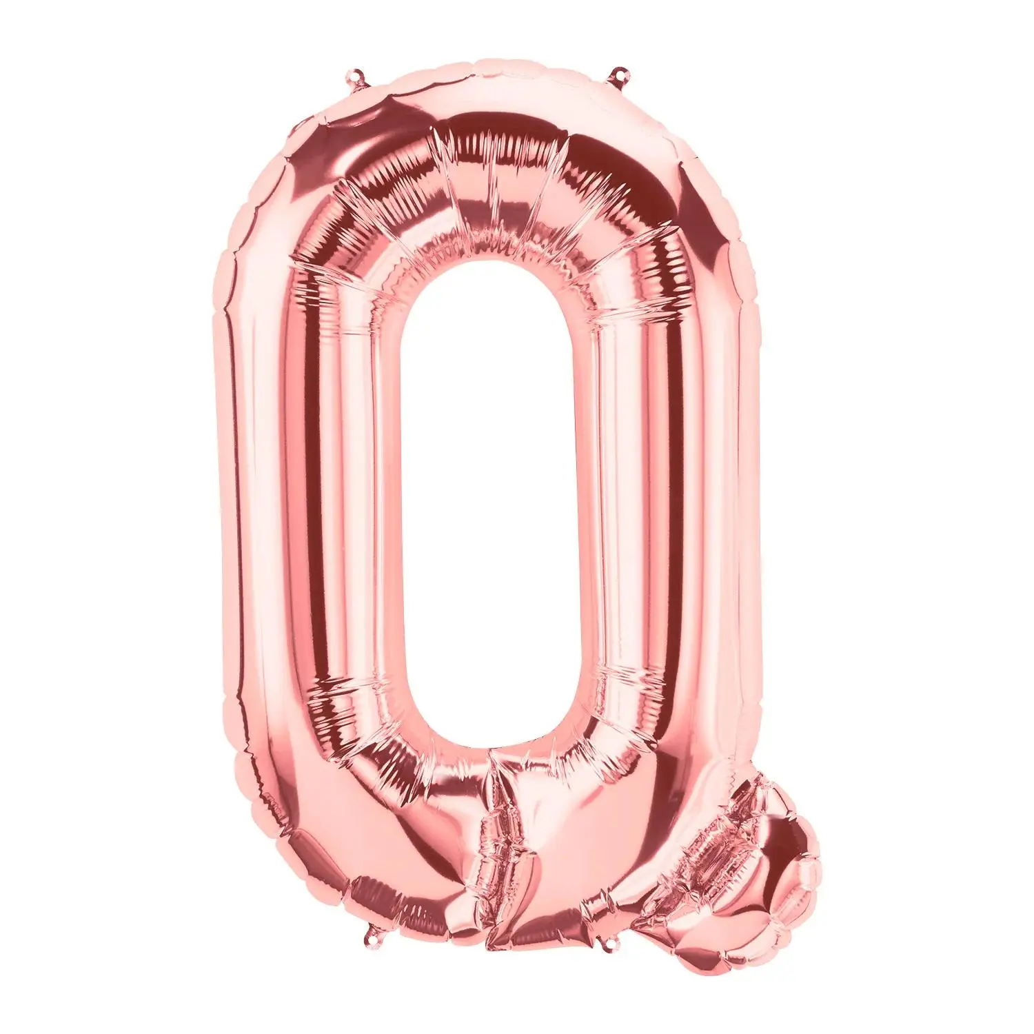 34 inches Metal Q-Shaped Rose Gold Letter Mylar Balloon, Glossy Balloon Shine for Anniversary, Birthday Festive Party Supplies