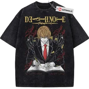 Kira – Light Yagami Shirt, Death Note Shirt, Anime Shirt, Vintage T-Shirt , Graphic Tee, Unisex Fashion, Full Color, Full Size, For Men, For Women