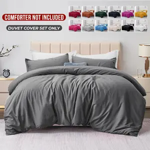 【 Weekly Picks 】Imperial Homeware Elegant 3 Piece Dyed Duvet Cover Set, Soft brushed Microfiber Bedding Set includes 1 Duvet Cover and 2 Pillow Shams, Breathable & Soft Bedding Set for Bedroom, Modern Button Closure, All Season Serenity