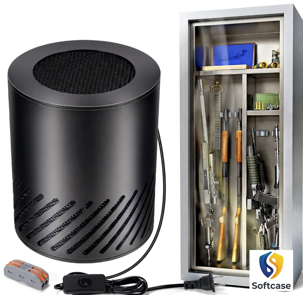 Gun Safe Dehumidifier Electric, Dehumidifier for Gun Safe Dryer, Plug in Gun Safe Heater, 360° Heating Circular Air with Built-in Fan Home Improvement Country Safety Cleanliness Mold Care Father Gift Easy Installation Hunting Equipment Storage