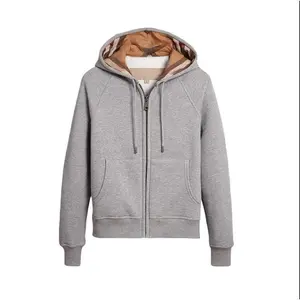 High-Quality British Style Hooded Sweatshirt for Men and Women, Women's Jacket, Full Zip Cardigan, Customizable Embroidery