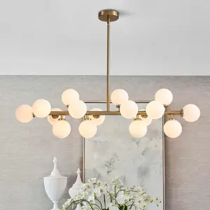 Mid Century Modern Chandelier Rectangle Pendant Fixtures Linear Sputnik Chandeliers for Kitchen Island Dining Room Over Table