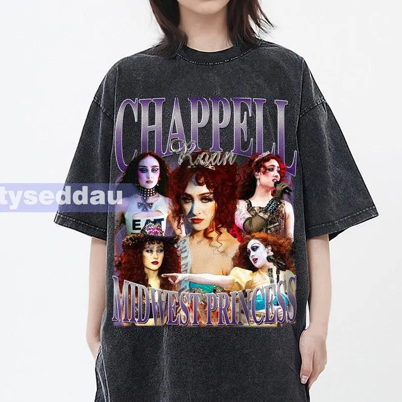 Chappell Roan Midwest Princess T-shirt délavé vintage Chappell Roan Midwest Princess hommage graphique unisexe manches longues,