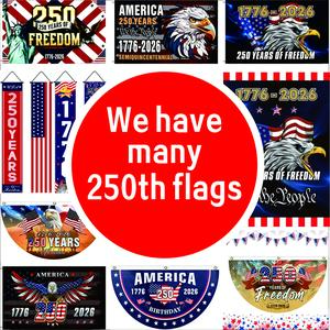 250th-anniversary American flag, Independence Day couplet commemorating freedom, garden decoration, semicircular fan-shaped flag