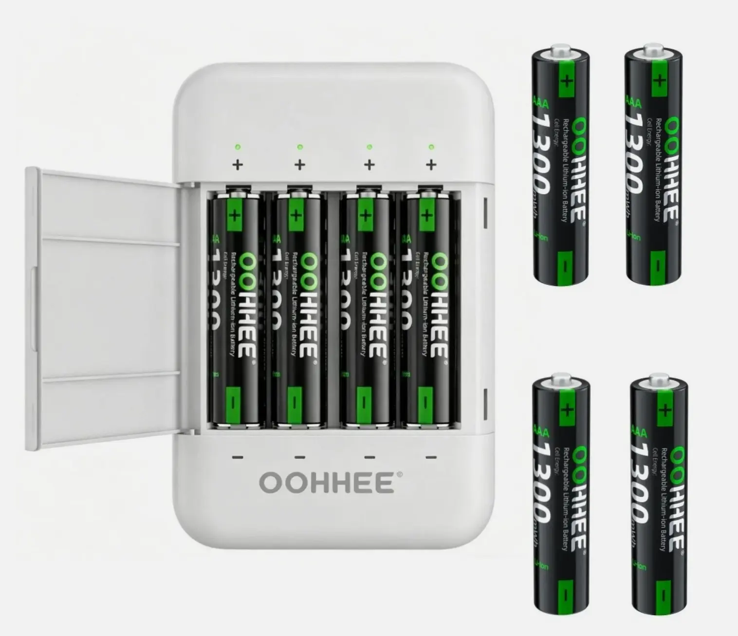 8 PCS 1.5V 1300mWh AAA Rechargeable Lithium Batteries  With Fast Charging Box