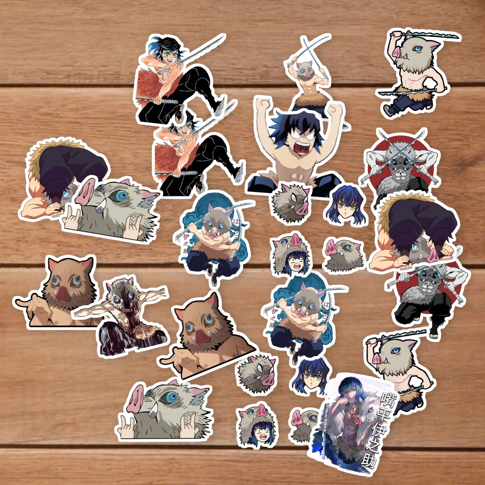 Stickers Pack 20 Pcs Hashibira Bottle Inosuke Vinyl  Skateboard Bike Aesthetic Laptop Water Luggage Waterproof Car Guitar Colorful Bumper