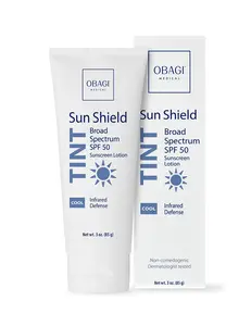 Obagi Sun Shield Tint Cool Broad Spectrum SPF 50 Facial Sunscreen for UVA UVB Protection & Infrared Defense 3 oz Non-comedogenic Hypoallergenic Dermatologist tested