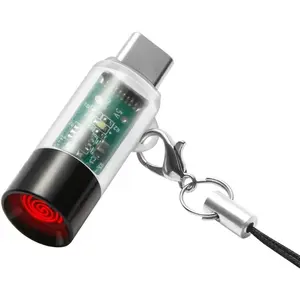 1/2 PCS TYPE-C Electric Lighter.Windproof Waterproof.Phone or Power Bank Powered, mini, Lightweight, Activated by plugging into Power Source, Automatically Turns Off After 10 Seconds(Transparent)