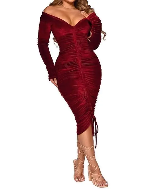 strapless open back dress velvet trim burgundy dress