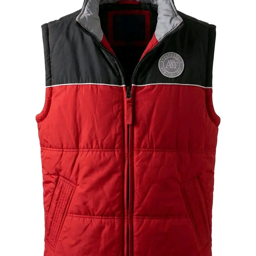 Aéropostale Men's Red and Black Puffer Vest - Size Medium - NWT