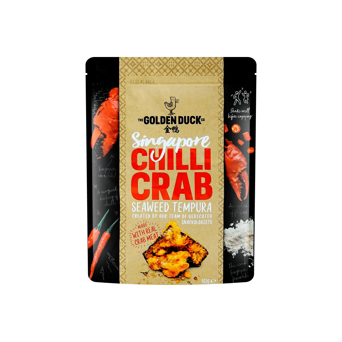 Golden Duck Singapore Chili Crab Seaweed Tempura Crisps 102g - Popular Snack