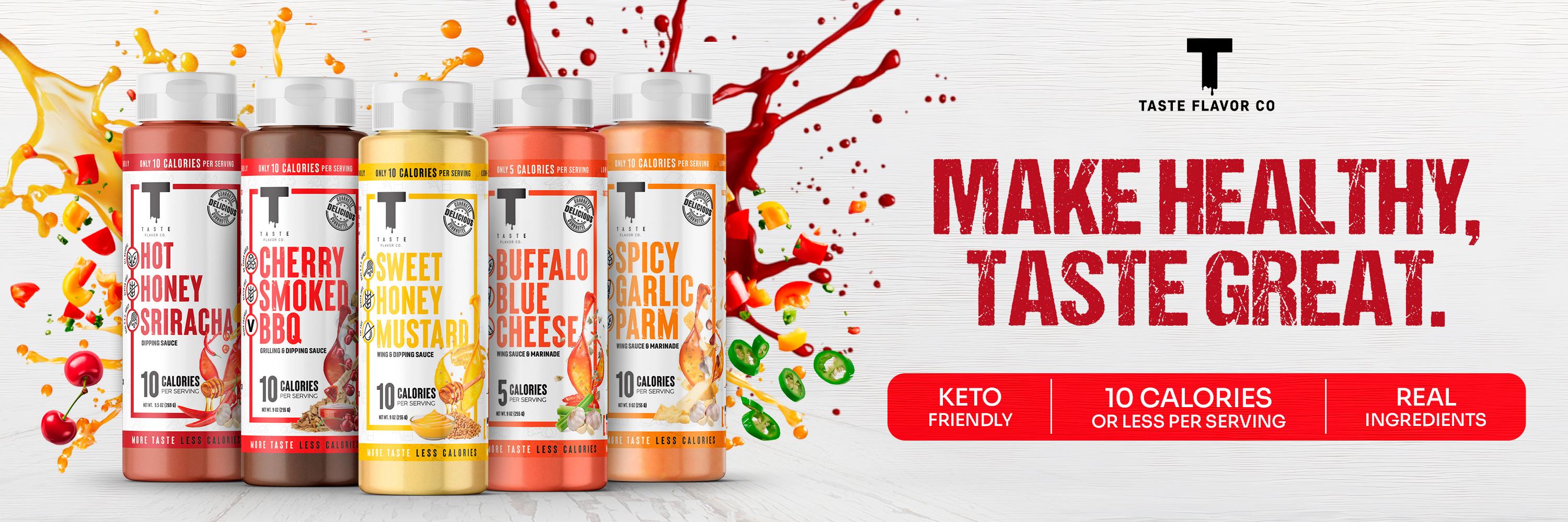 Taste Flavor Co. Sweet Honey Mustard - Fat Free & Gluten Free Low Calorie Sauce - Made in the USA with Real Honey