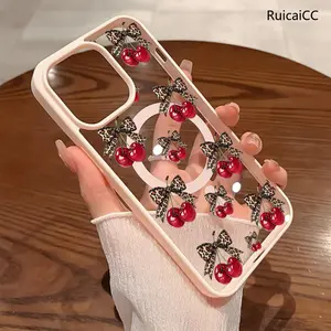 Premium Magnetic Phone Cases for iPhone11/12/13/14/15/16//17/Air/promax/Plus Leopard cherry y2k cased MagSafe Ready, Anti-Fall, Springtok and Ultra-Thin Design | Perfect for Everyday Use Protector Aesthetic Screen Protector