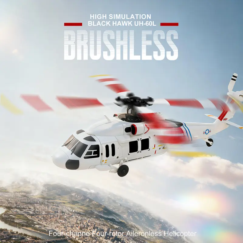 WLTOYS XKS K270 RC Helicopter, UH-60L Black Hawk 4CH Brushless Remote Control Helicopter with Optical Flow Altitude Hold, 6-Axis Gyro 6G Mode, 2.4GHz Flybarless RTF Helicopter for Beginners Adults