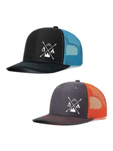 2pcs/1pc Unisex Baseball Cap Mountain Climbing Printing Hat Mesh Hats for Mens Women Richardson Slightly Curved Brim Baseball Cap Adjustable Trucker Hats Dad Hats Outdoor Mesh Breathable Sun Hat