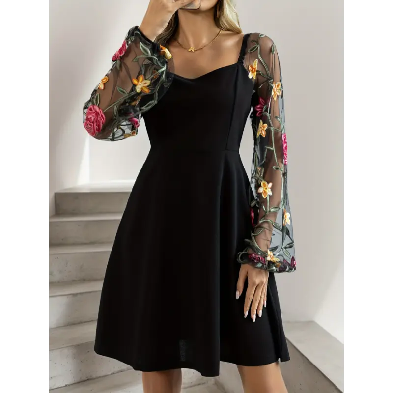 sheer floral dress - TikTok Shop