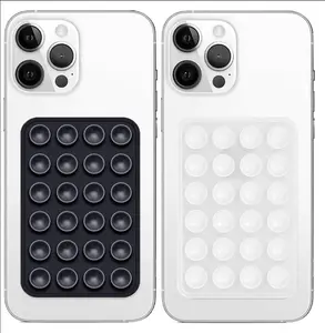 2-piece set of non-slip adhesive mobile phone grip silicone suction cup strong fixation selfie/video assisted easy installation