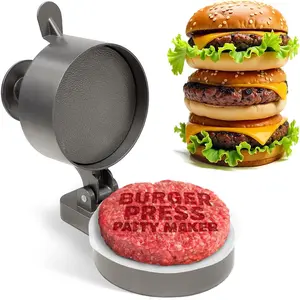Burger Press Patty Maker – Adjustable Thickness (1/4 lb to 3/4 lb) with Ejector – Non-Stick, for Burgers, Crab Cakes & Sausage – Includes Patty Paper