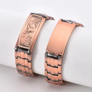 Red Pure Copper Strip-bent, Tortoise-shell-shaped Magnetic Copper Bracelet