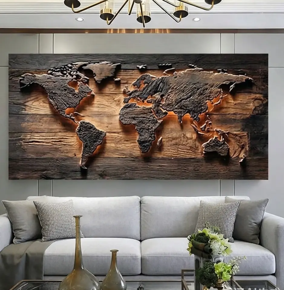 1 piece of flat-printed canvas painting, a modern abstract world map art canvas work, printed on canvas, suitable for decoration in living rooms, bedrooms, offices and indoor spaces. dopamine decor anime wall home