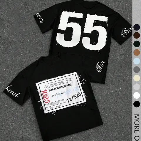 Men's Letter Print Loose-Fit Sports T-Shirt, Graphic Streetwear Top for All-Season Daily Casual and Athletic Wear Casual Athletic Style