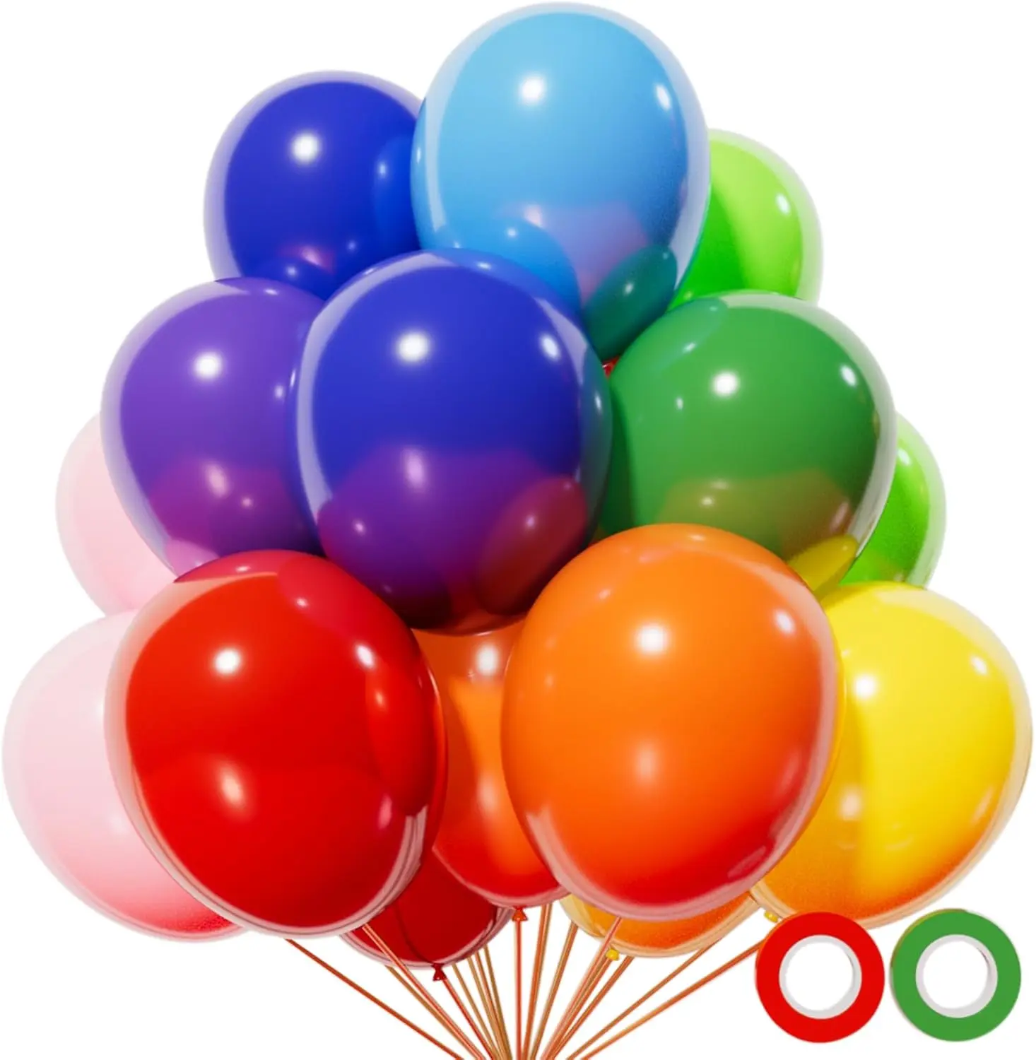Colorful Party Balloons 126pcs Matte Rainbow Balloons for Birthday Baby Shower, Wedding Party Supplies & New Year Party Decorations Pastel Decorating