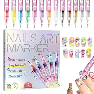 Holiday haul-Christmas gifts Cutics Doodle Pen for DIY Nail Art Quick Drying Acrylic Painting and 3D Dot Embroidery mma acrylic nail - On Nails Quick Drying Dot Stitching Nail Pen Art for Home and Salon DIY, Nail Care Cutics Manicure Polish Cosmetic