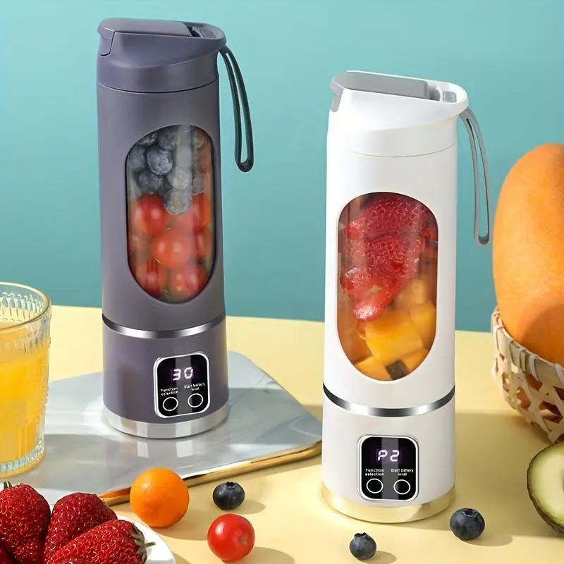 Digital Multimode Juicer Blender - Smart LED Display, 450ml Diet-Friendly, USB Rechargeable, Compact & Portable, Motor, 10 Blades, Easy Clean, Best for Home & Travel, Lemon Juicer, Back To School
