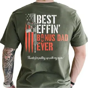 Unbranded Short-Sleeve Casual Menswear T-Shirt - Funny Vintage Father’s Day Gift for Stepdad, Classic Unisex Appreciation Top