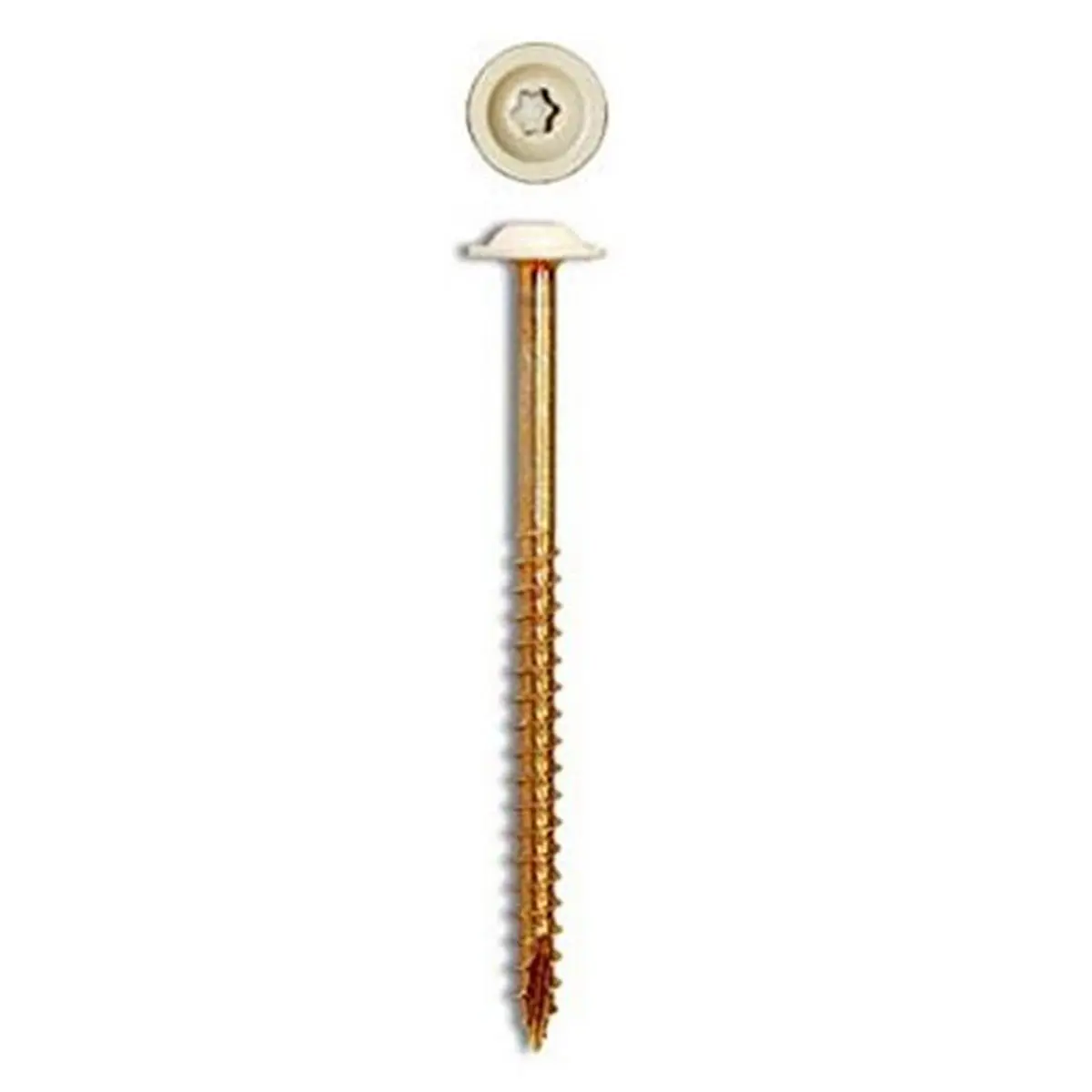 212 MAIN Hardware Cabinet Screws - White Flush Press Washer Head, T15 Star Drive, Self-Tapping W-Cut Thread, 8x1.5 in, for Sailing Water Sports, Flush Surfaces