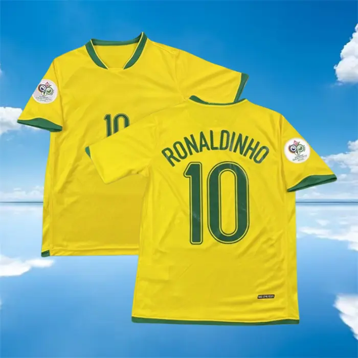 2006 Home No.10 Ronaldinho short sleeve Soccer Jerseys