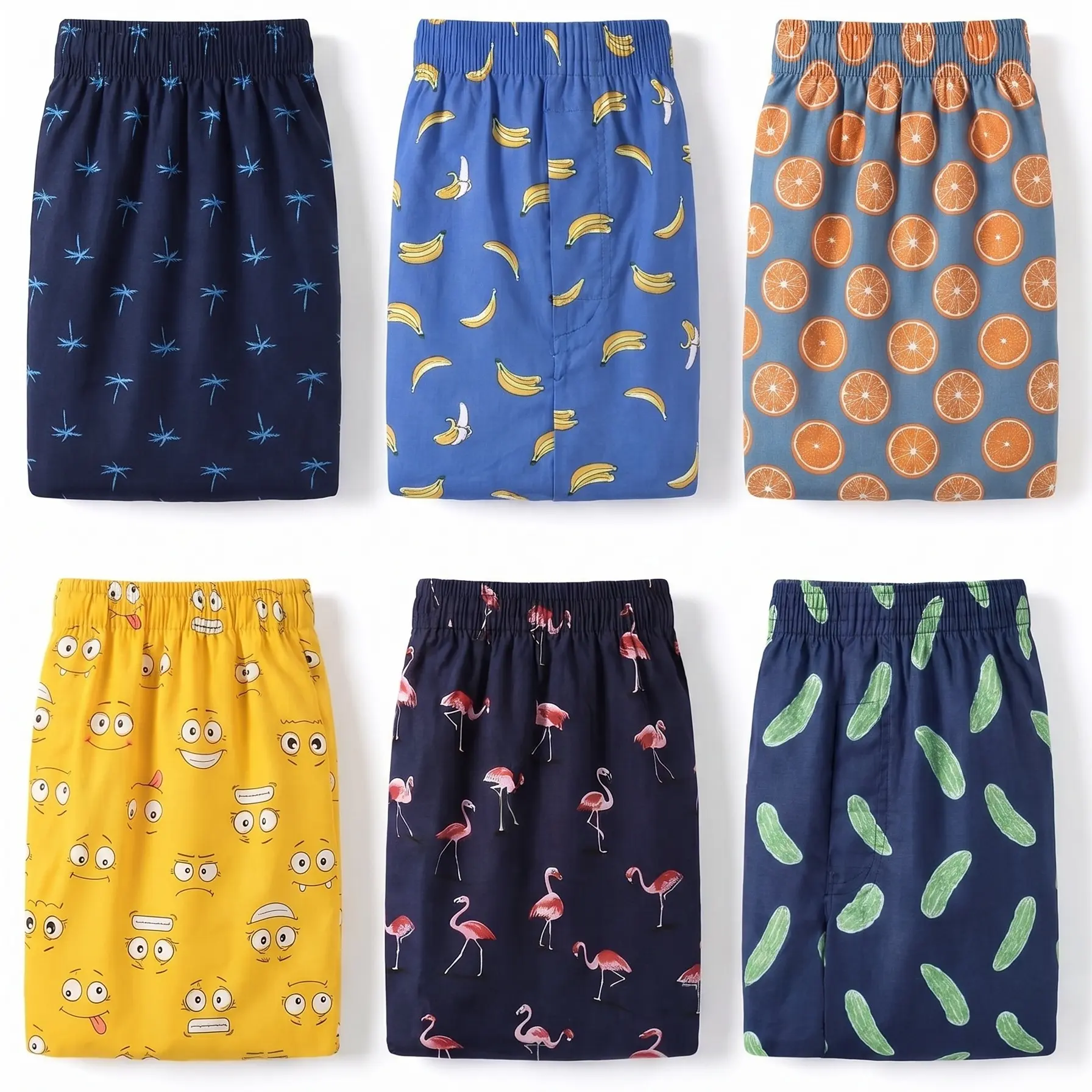 Mens Boxer Shorts Funny Boxers Sleep Short Plaid Cotton Loose Woven Boxers for Men Fabric Menswear Soft Stylish
