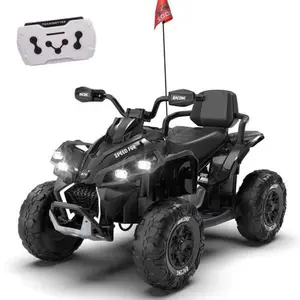 XXXL 24V Kids Electric Ride-On ATV Remote Control Car, 4-Wheel Shock Absorbers, Parent Remote Control, English Storytelling, Music, Lights, USB, MP3, Power Display, Bluetooth, for Ages 3-8