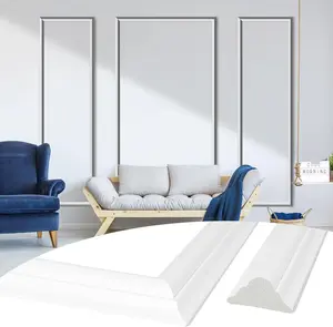 【Mother's Day Gift】#MemorialDaySale 3 Frame Pre-Cut Wall Molding kit, Ready to Assemble Wainscoting Panels for Interior Wall Décor, Bedroom Living Room Office Accent Wall - Easy Installation with Glue (3)