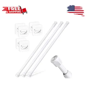 3 Pack Tension Rods 18-28 Inch with 6 Pack Pole Sockets