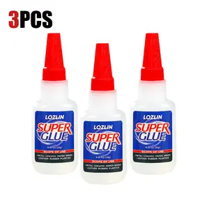 LOZLIN Super Glue 3PCS 20g Quick-Drying Universal Adhesive for Leather Rubber Wood Plastic Metal Glass & Stone Multi-Purpose Flexible Strong Bond for DIY Repairs Crafts & Household