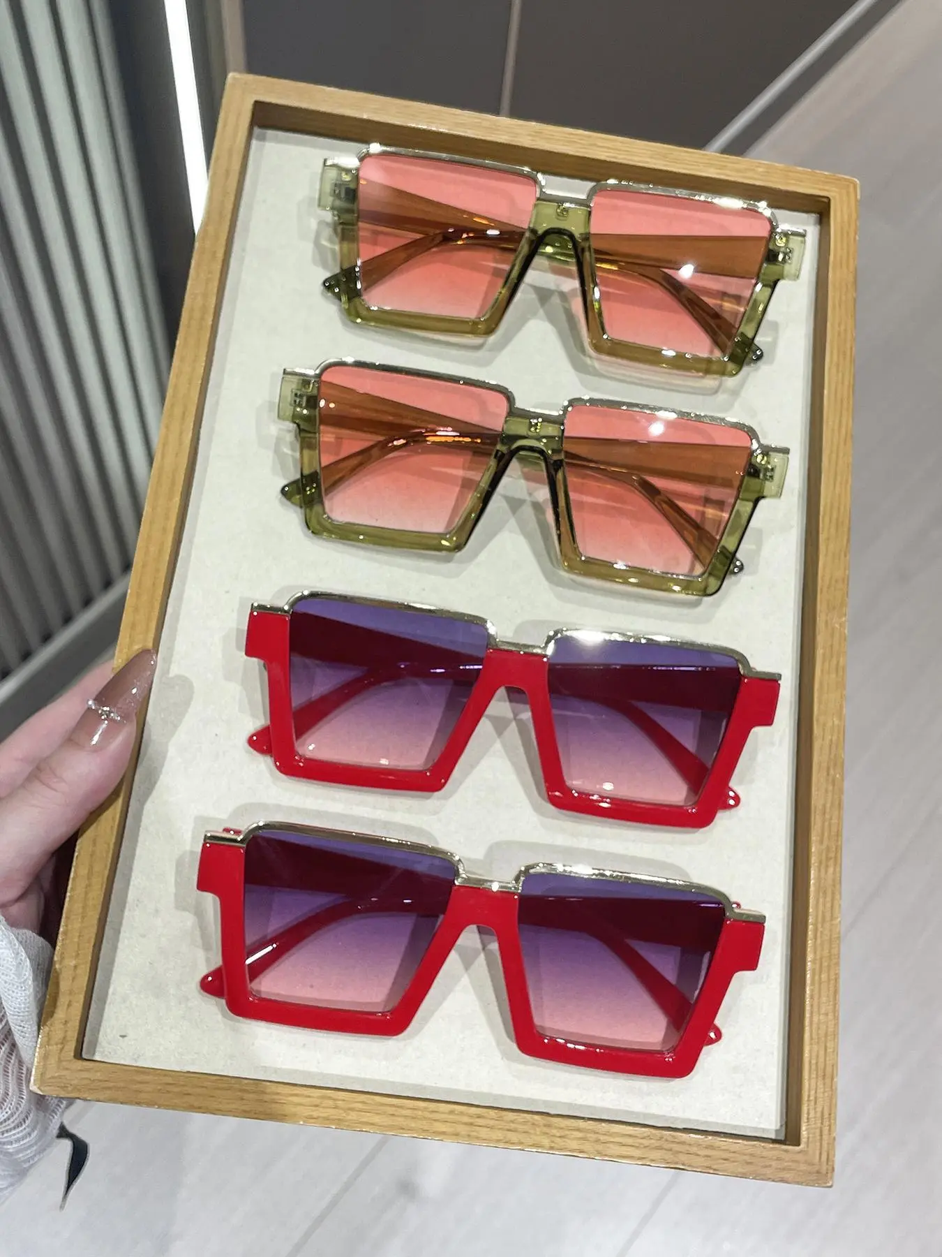 Trendy Glasses Set, Rectangle Frame Glasses for Everyday Use, Fashion Accessories for Outdoor Activities, Stylish Glasses