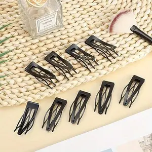 8pcs Bangs Comb Clip, Cute Hair Comb, Metal Snap Button Hair Clip，Unique Snap Hair Clips 3 Prong Hair Clips Water Drop Metal Hairpins Monochrome Hair Barrettes Hair Accessories