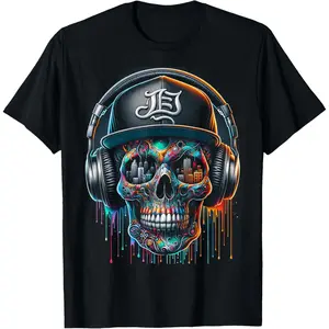 Dripping Paint Skull | Men Women Graphic T-Shirt Made In USA