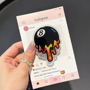 Melting 8 Ball MagSafe Phone Grip, Streetwear Aesthetic Griptok, Dripping Pool Ball Phone Stand, Hypebeast Graphic Accessory, Cool 8-Ball Fan Gift