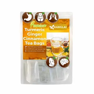 Turmeric Ginger Cinnamon Tea 100% Natural HerbalIngredients 120 Bags - Sugar Free, Caffeine Free, Gluten Free,detox,Vegan 100% All Natural Eco Friendly Teabags, Beverage