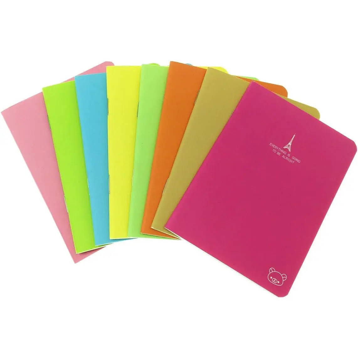 8-Count Portable Pocket Mini Notebooks - 3.5x5 Inches, 24 College Ruled Sheets, Candy Colors, Office Stationery Supplies, Travel Diary Steno Memo Pad, Scrapbook Materials