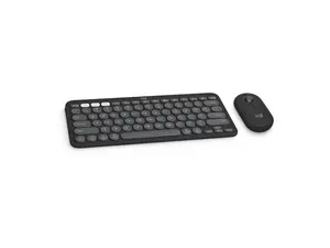 Logitech Pebble 2 Combo for Mac, Wireless Keyboard and Mouse, Slim, Quiet and Portable, Customizable, Bluetooth Mouse and Keyboard, Easy-Switch, for macOS, iPadOS - Tonal Graphite