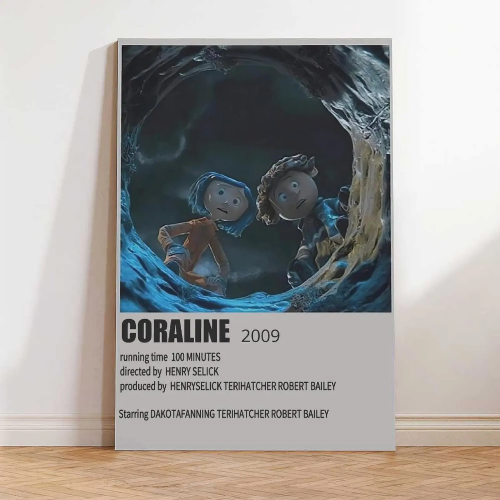 Coraline 2009 AAA High-Quality Framed Canvas Wall Art - Classic Colorful Inspirational Print, 1990s Vintage Art Graphic, Whimsical Aesthetic Home Decoration for Room, Gift for Home Office