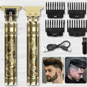 Men's Electric Hair Clipper, Men's Professional Golden Beard Trimmer (Luxury Gold): Wireless Charging Hair Clipper Set with Barber Level Accuracy, Ideal for Home Beard Beauty
