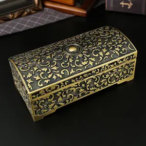 Vintage Engraved Jewelry Box | Luxury Antique Storage for Necklaces, Rings & Earrings | Dustproof Organizer, Durable Storage Organizer