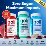 Goli Zero Sugar Best Seller Trio – Daily Gut & Wellness Support with Pre, Post & Probiotics, Apple Cider Vinegar, Ashwagandha & L-Theanine Gummies