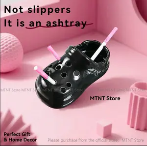 Small Gift Slipper-Shaped Ceramic Ashtray – Cute Windproof Ashtray, suitable as home decor, smoking accessory, and gift decoration, room decoration, gift for boyfriend, Y2K Valentine's Day gift, birthday gift