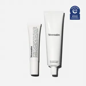 Necessaire Hand-Lip Moisture Duo - 65ml Hand Cream & 15ml Lip Balm Set with Mint Oil, Ceramides, Peptides & Glycerin for Dry Skin Repair